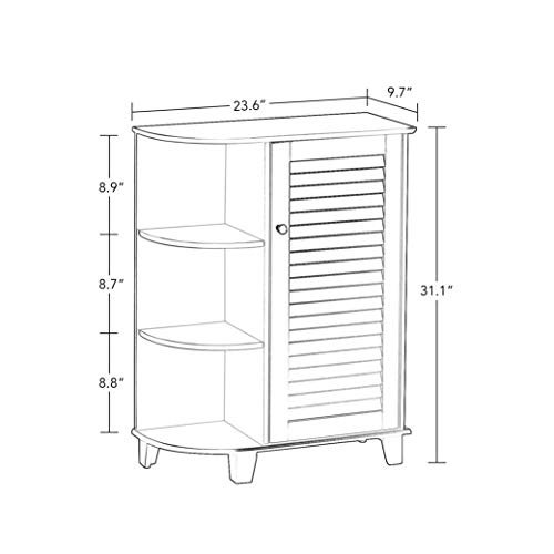 Riverridge Floor Cabinet With Side Shelves, White #TOP2