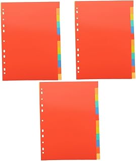 STOBOK 9 Conjuntos Divisor De Índice A4 Divisores A5 Divisores De Guias De Notebook A4 Marcadores De Índice De Fichário Divisores De Fichário Perfurados Divisores De Fichário Conectáveis