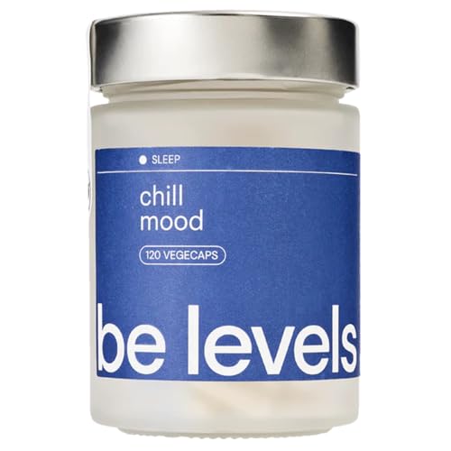 Melatonina Pura 1.9 mg con Magnesio + Triptófano para el Sueño + Apoyo al Descanso y la Relajación + Vitaminas B6 + D + C + Zinc - Suplemento Vegano Sin Gluten 120 Cápsulas | chill mood - be levels