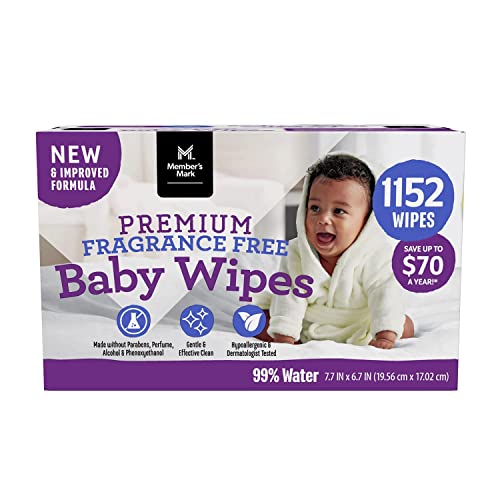 Image of Member's Mark Premium Fragrance-Free Baby Wipes (1152 Count), 19.6 pounds, 1152.0 Count