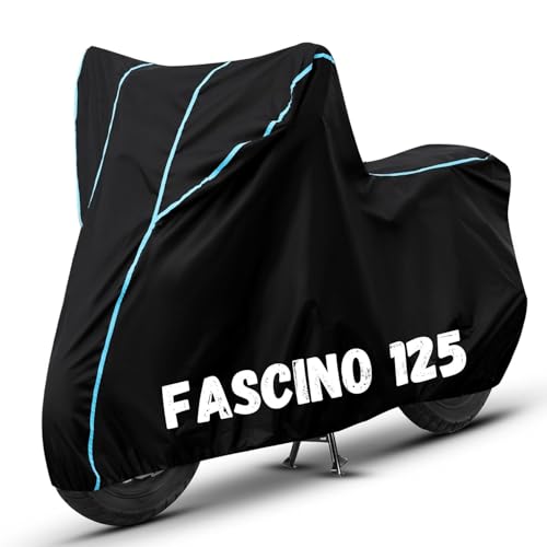 Image of Bike Cover for Fascino 125 100% Waterproof, Dustproof & Scratch Resistant| Fully Bottom Elastic UV Resistant Heavy Duty Body Cover | All Weather Outdoor Use