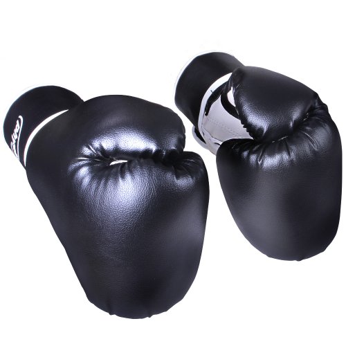 Guantes de Boxeo - Profesionales Unisex Adulto, para Entrenamiento en Saco Combate Kick Boxing, Muay Thai, MMA, UFC, Sparring, Negro/Blanco - Guantes de Combate, Guantes para Saco