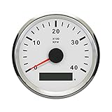 ELING Tachometer RPM Gauge with Hour Meter for Car Truck Boat Yacht 0-4000RPM 85mm with Backlight