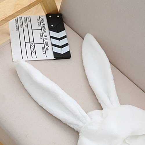 Sweet Hat Scarf Winter Warm Plush Hoodie Hat for Halloween New Year Thanksgiving White3