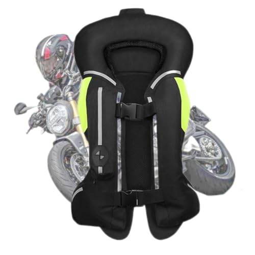 GDNKP Gilet Airbag Moto, Gilet Réfléchissant Homologué Réutilisable, Veste Pour Homme Et Femme Avec Protections,Noir,M