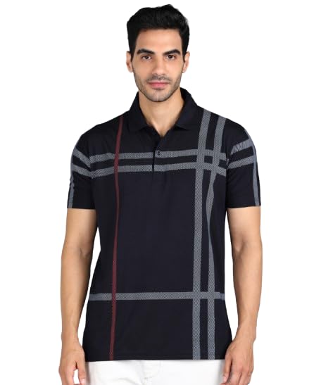 3bros Men's Cotton Blend Half Sleeve Regular fit Comfortable Polo Neck T-Shirt-picture-40