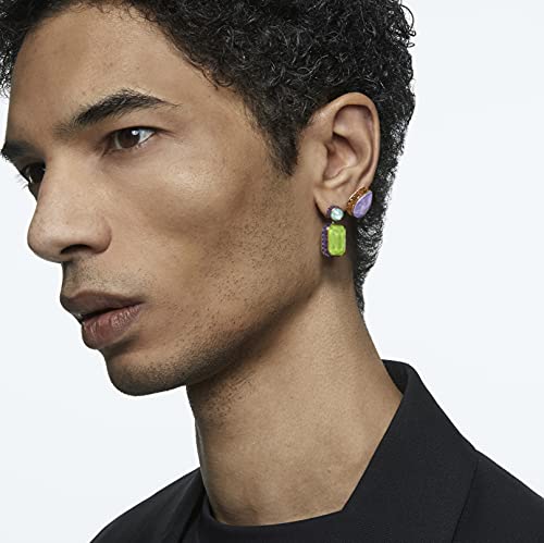 SWAROVSKI Chroma Single Pierced Earring, Lilac Drop-Cut Single Stud with Red Crystal Pavé with a Gold-Tone Finish Setting, Part of Swarovski Orbita Collection by Swarovski - Image 7