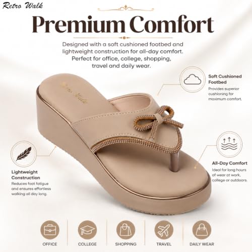 Image of Women Soft Synthetic Embellished Comfort Flats for Casual Ethnic |TPR Sole Slip On Sandalsfor Women & Girls | Lightweight Chappals for Ladies