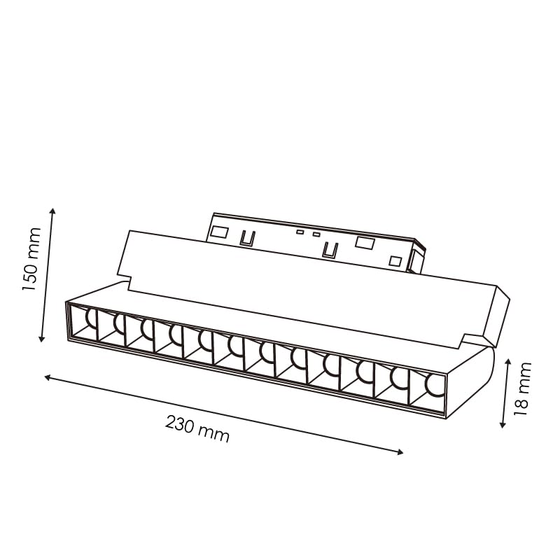 Spot LED Aotrom 12W pour rail magnétique Noir 48V Série 20mm - DSC 4500K - Ledme - LM3480
