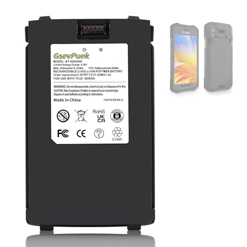 GsevPuek 5260mAh TC21 Replacement Battery, for Zebra TC21 TC26 TC26AK TC210 TC210K Barcode Scanner,BT-000409A BT-000409B BTRY-TC2X-1XMA1-01 BTRY-TC2Y-2XMA-1A BT-000411-08.