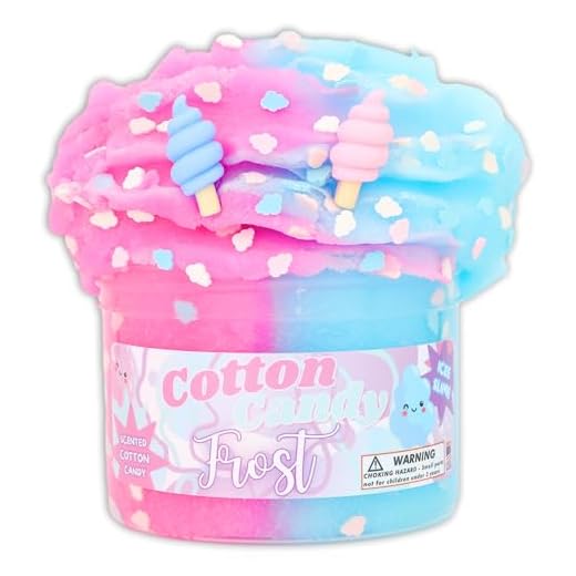 Cotton Candy Frost (8oz) - ICEE Textured Slime - Handmade in USA - Dope Slimes, Blue Pink