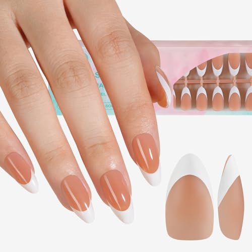 Misssix French Gel Nail Tips, 150Pcs French Tip Press on Nails Me...