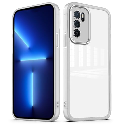 Cover per Oppo A16 Oppo A16s Oppo A54s Custodia Trasparente con Pellicola Protettiva Lenti Morbida Ultra Sottile Antiurto Bumper Case - slim bianco