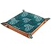 Produktbild ASDQWE Schmuck Leder Tablett Nachttisch Snap Schnalle Aufbewahrung Würfelhalter Schmuck Organizer für Herren Schlüssel Geldbörse Münzbox Reise PU Valet Tray Love4, Love4, 20.5x20.5cm