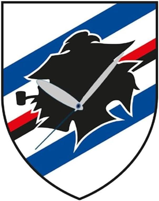 U.C. SAMPDORIA Orologio da parete sagomato a forma di stemma Prodotto Ufficiale