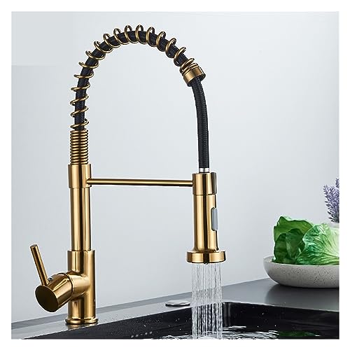 Mitigeur eau chaude froide or brossé pour une cuisine familiale chic - 5