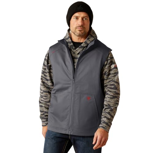Image of ARIAT Men's Fire Resistant Basic Insulated Vest, Iron Grey, 3X-Large Tall