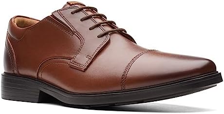 Clarks Men's Clarkslite Cap Oxford, Tan Leather, 12 Wide | Image 3