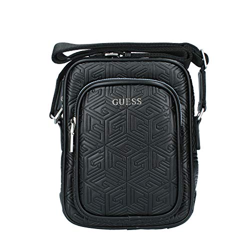 Guess Baldo Top Zip Crossbody, Backkack Hombre, Negro, Talla única