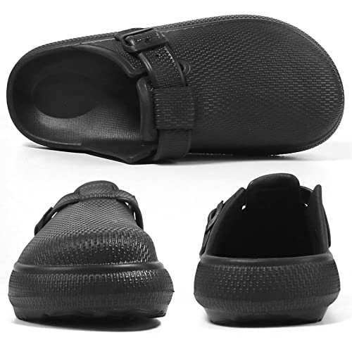 Damyuan Clogs For Men Wide Round Toe Flat Mules Water Sandals House Slipper Garden Nurse Work Shoes Black Size 10/10.5 #TOP5