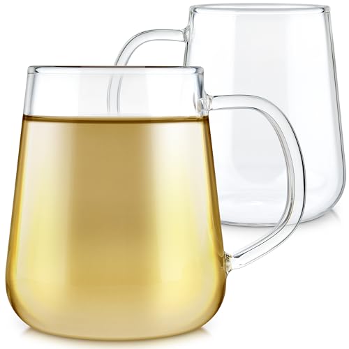 Teabloom 2 Borosilicate Glass Cups, 8 oz / 240 ml