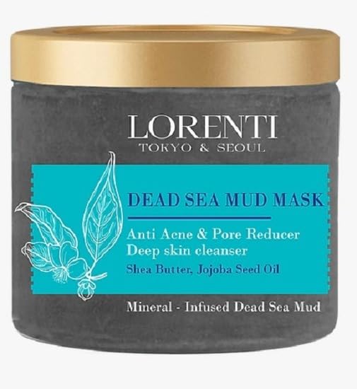 Lorenti Dead Sea Mud Scrub 500 ML Face & Body Mask | Shea Butter, Jojoba Seed Oil | Anti Acne, Pore Reducer Deep Skin Cleanser