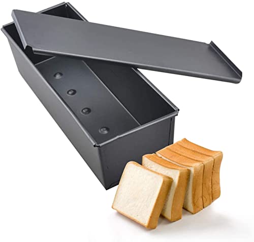Loaf Pan with Lid, Carbon Steel Bread Pan Non-Stick Toast Box with Lid Baking Mould Cake Toast Bread Mold -12"x4.33"x3.54"