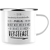 JUNIWORDS Emaille-Tasse, Ich Bin Landmaschinenhändler, ich löse Probleme, von denen du Nicht weißt, DASS Sie hast, Weise, Nicht verstehst, Silber (5026402)