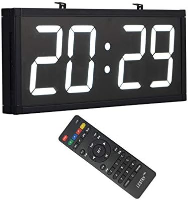 Amazon Co Jp 壁掛け時計超明るいデジタル大サイズ Ledリモコン時計 無段階調光 温度および湿度表示 公共の場所に適しています ホーム キッチン