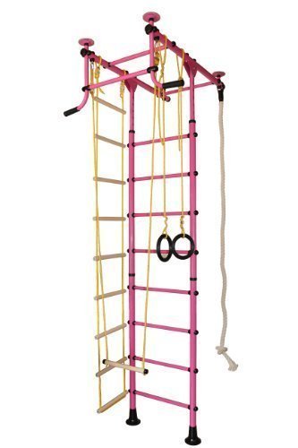 Sprossenwand Klettergerüst Heimsportgerät für das Kinderzimmer FitTop M1 Rosa Raumhöhe 220 - 270 cm Cover