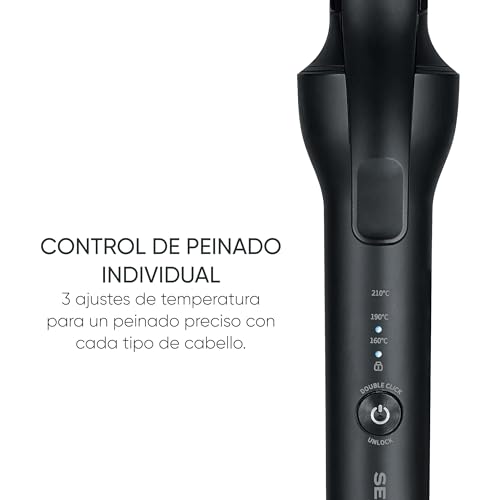 Severin rizador de pelo, 25 mm, revestimiento cerámico, 3 ajustes de temperatura (160-190 - 210 °C), cabello fino a grueso, ondas naturales, tecnología iónica, calentamiento rápido, negro, LS 0822 - imagen 5