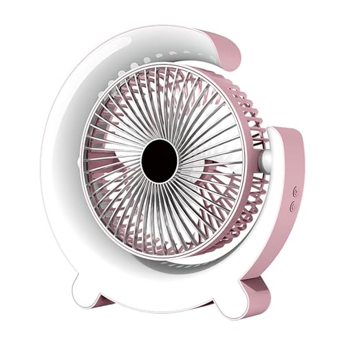 Ventilador de escritorio – Ventilador de luz ambiental ajustable, ventilador de mesa de velocidad giratoria | Ventilador de escritorio giratorio de 360 grados, ventilador de mesa alimentado por USB