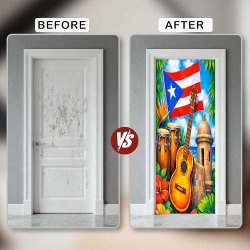 Image of Nuxovilar Flag Musical Door Stickers Peel Stick PVC 30.3x78.7 in Cover