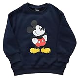 [CLARAH] ミッキーマウス 裏起毛 キッズ トレーナー 長袖 子ども 秋冬 ポス r-d-kt-m45-02 フロントプリント ネイビー 150cm