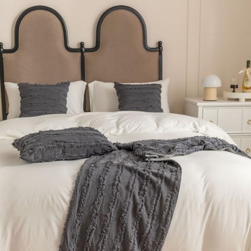 Toalla de extremo de cama gris oscuro de 50x240 cm para proteger y decorar 5