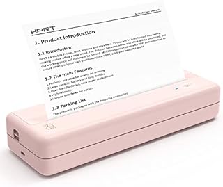 HPRT Bluetooth Wireless Printers MT810 for Portable Travel - Thermal Inkless Home Use Compact Printer - Paper Rolls Mobile Printing for Car & Office - Compatible with iOS Android Phone & Laptop