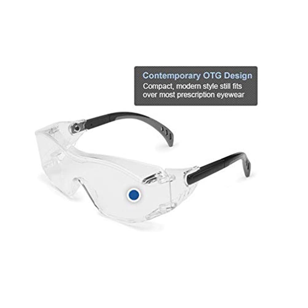 Gateway Safety 6983 Cover2 Safety Glasses Protective Eye Wear - Over-The-Glass (OTG), Gray Lens, Black Temple, 10 Pair