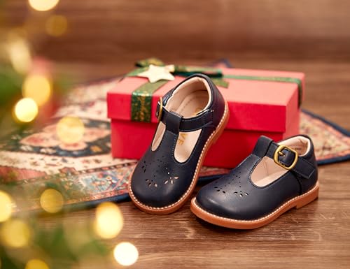 Image of GINFIVE Toddler Girls Dress Shoes Little Kids Flats School Mary Janes Shoes