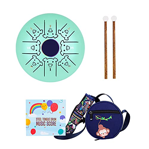 Duotar tambor de mão Tambor de língua de aço de 5,5 polegadas Mini 8 Notas C Chave Handpan Drum Inst