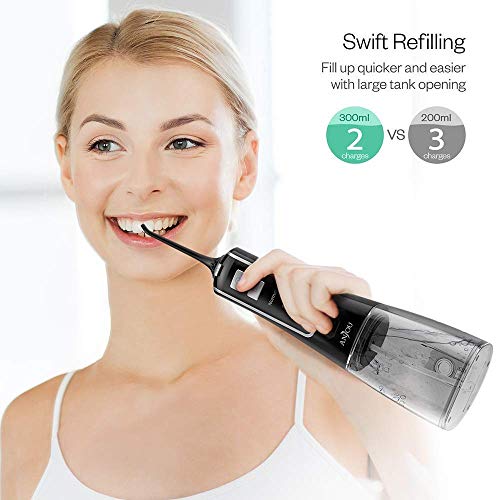 Water Flosser Cordless for Teeth, Anjou 300ML Professional Dental Oral Irrigator, Portable and Rechargeable IPX7 Waterproof Powerful Battery Life Teeth Cleaner for Home Travel, Braces and Bridges Care - Thumbnail 2