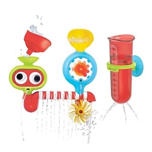 Yookidoo Baby Toddler Bath Wall Toy (Ages 1-3) Waterfall Spinning Gears & Rotating Googly Eyes – Mold Free – Attach to Any Tub or Shower – Spin N Sprinkle Water Lab – Great for Boys, Girls,& Kids
