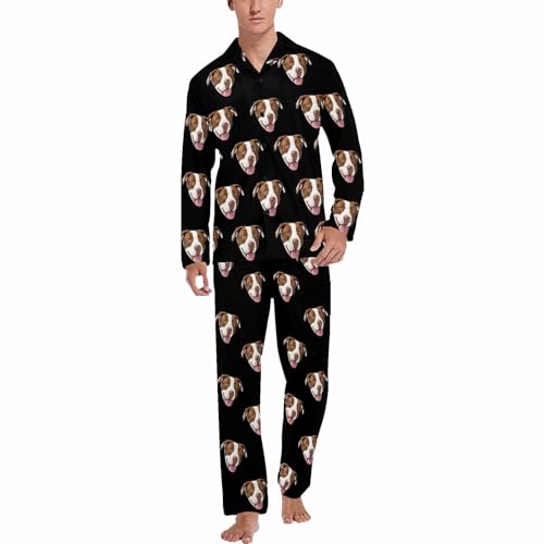 MyPupSocks Custom Face Pajamas for Men, Personalized Sleepwear Sets S-2XL