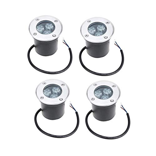 WZYDYDY 3W LED Foco empotrable al Aire Libre, AC110-230V Redondo focos led Exterior 350LM Luz Blanca Fria ip67 a Prueba de Agua Paisaje iluminación balcón Decoración de terraza jardín