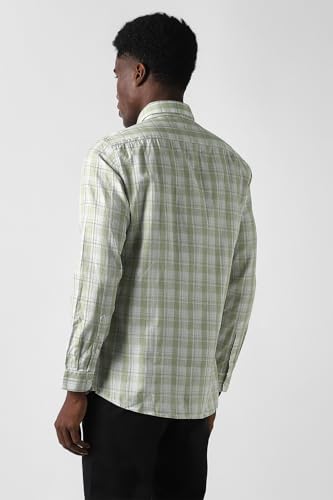 Image of Van Heusen Casual Checkered Shirt for Men| Premium Cotton| Full Sleeves| Regular Fit |Breathable Fabric