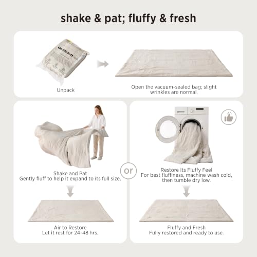 Image of Bedsure Super King Comforter Set - Beige Soft Bedding for All Seasons, Cationic Dyed Bed Set, 3 Pieces, 1 Super King Size Comforter (120 inchx120 inch) and 2 Pillow Shams (20 inchx36 inch+2 inch)