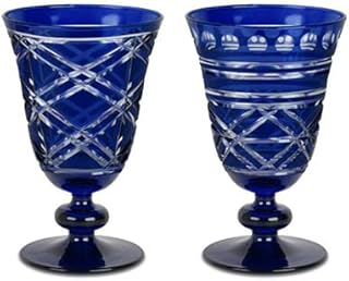 Baci Milano Juego de 6 copas de vino de cristal colección Sole Mio azul ø 8,2 x h 13 cm