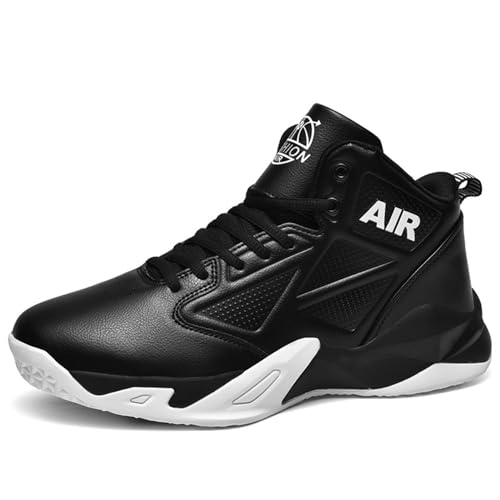 Uhclrr High Top Basketball Schuhe Herren Basketball Schuhe Mode Laufschuhe(43 EU, Black)