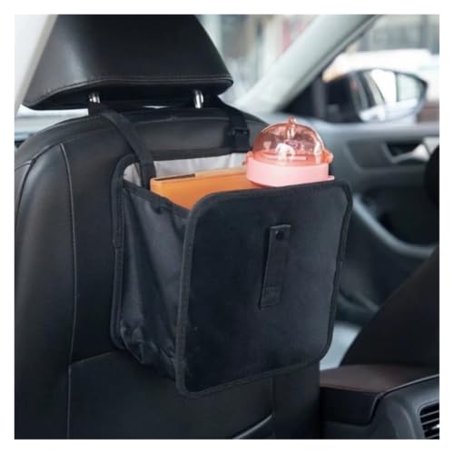 Contenedor de basura para coches compacto bote de basura para coche negro 6