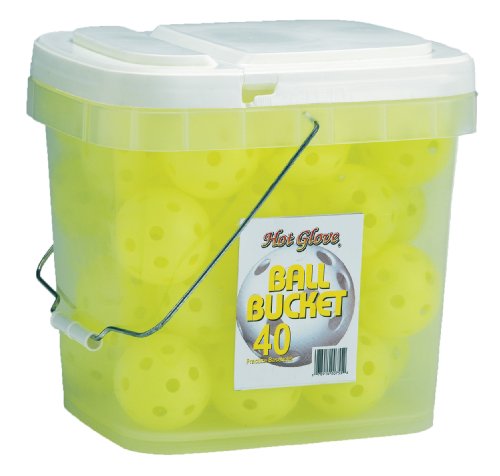 Hot Glove Optic Yellow Practice Baseballs Bucket of 40 Balls