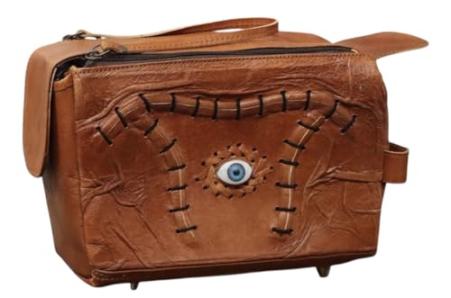 Hocus Pocus Leather Toiletry Bag - Handmade Gothic Cosmetic Bag